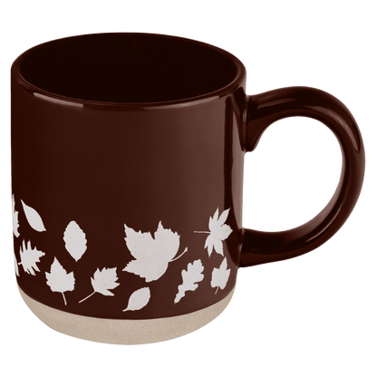 Brown Leaves 14 oz Stoneware Coffee Mug Baskit Bazaar