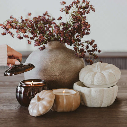 Pumpkin Spice Soy Candle - Ceramic Pumpkin Jar - 8 oz Baskit Bazaar