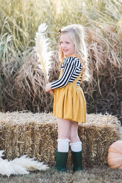 Mustard Faux Suede Pinafore Baskit Bazaar