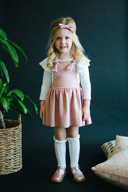 Vintage Pink Faux Suede Pinafore Baskit Bazaar