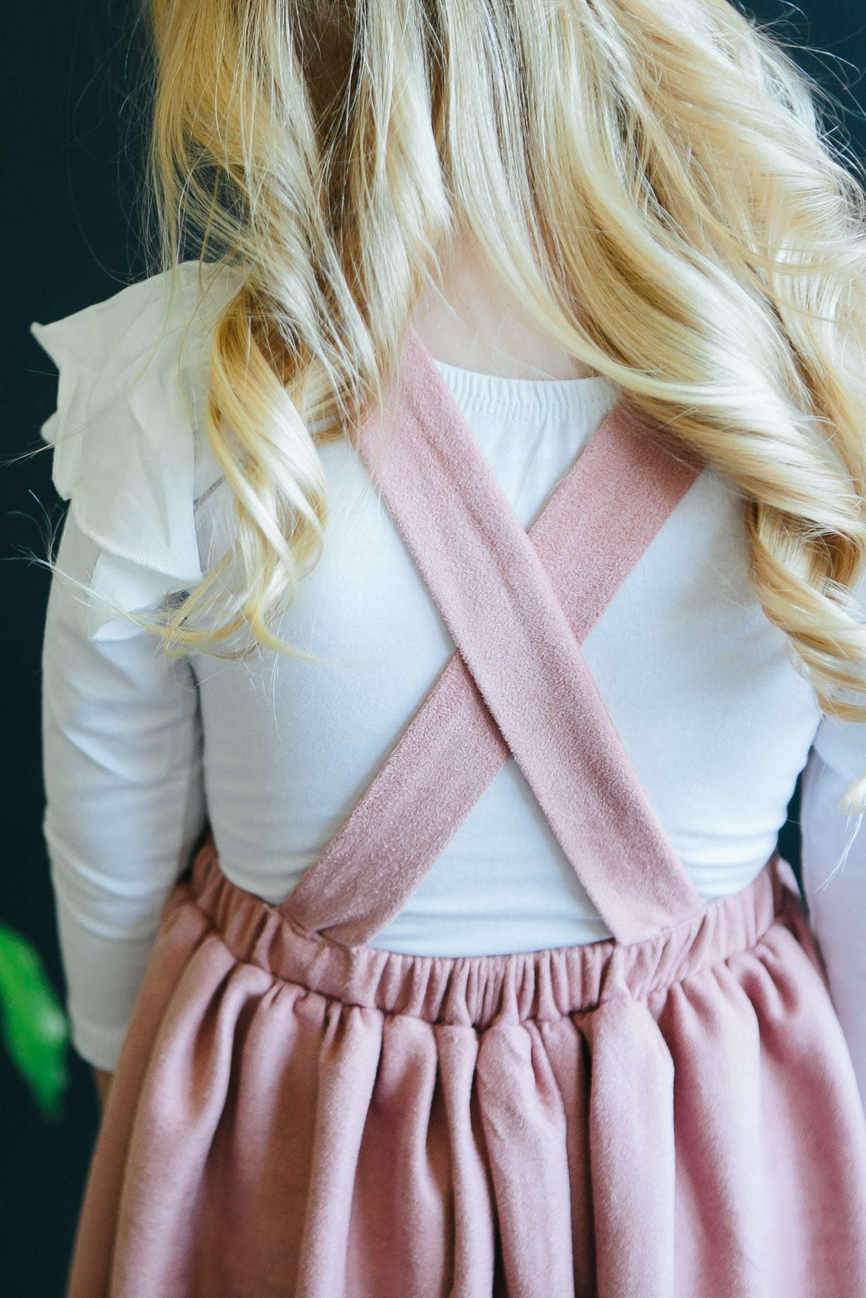 Vintage Pink Faux Suede Pinafore Baskit Bazaar