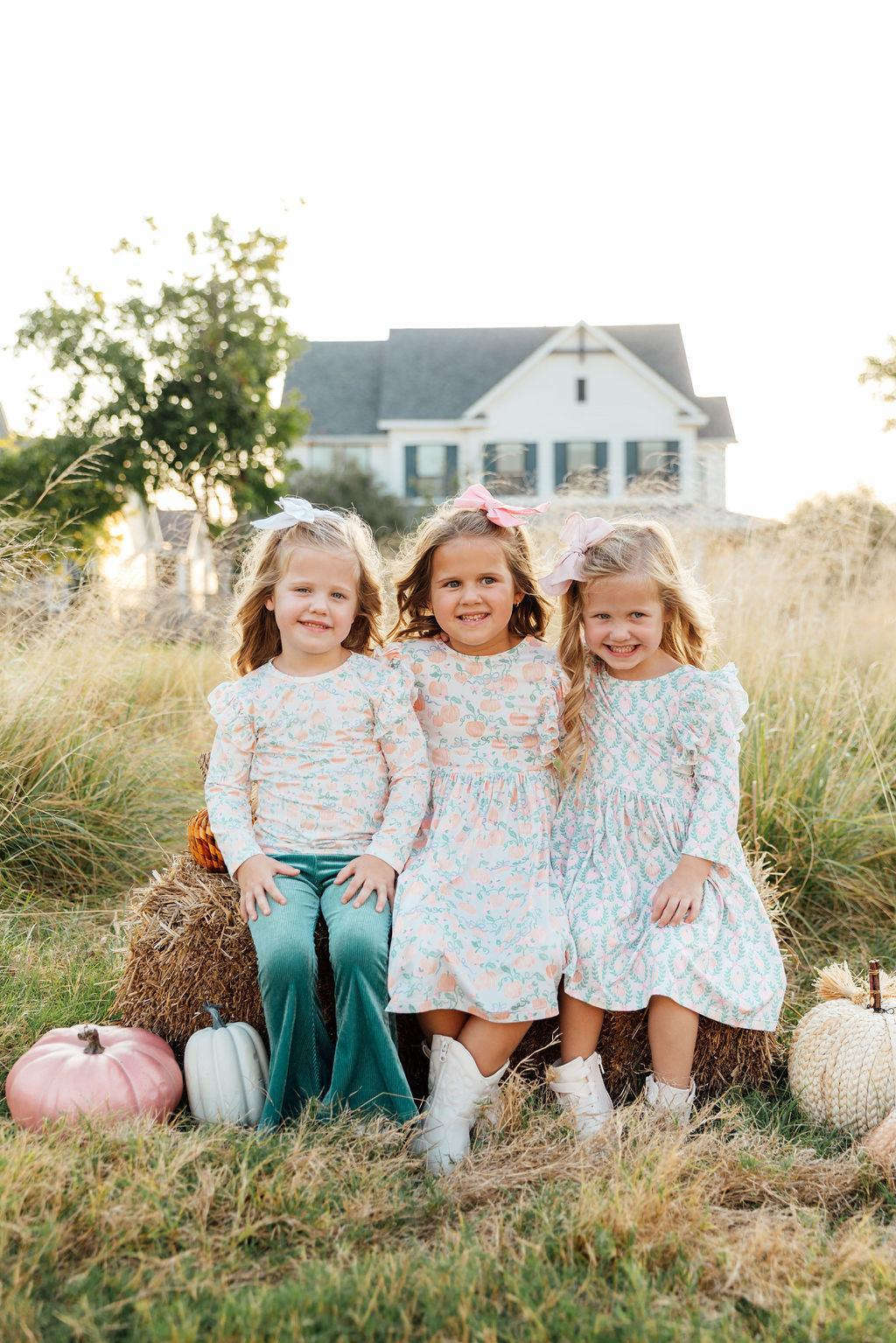 Pretty Pumpkins Ruffle Twirl Dress Baskit Bazaar