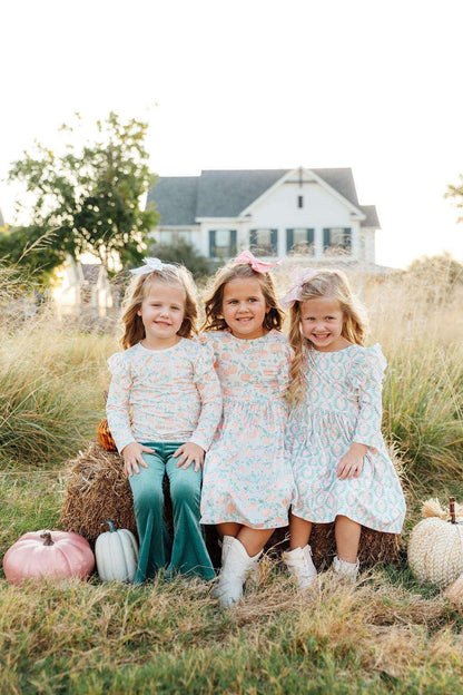 Pretty Pumpkins Ruffle Twirl Dress Baskit Bazaar