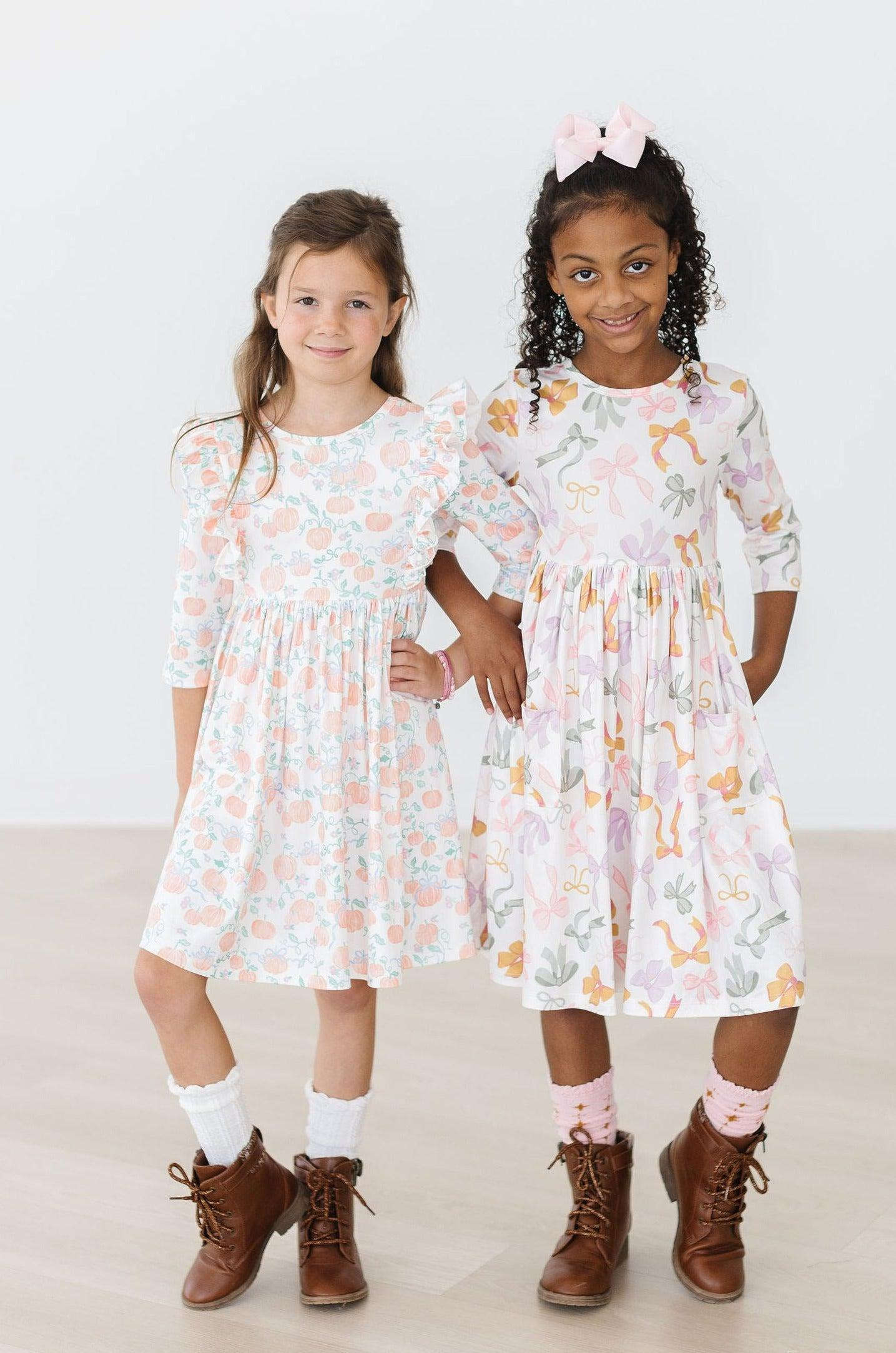Pretty Pumpkins Ruffle Twirl Dress Baskit Bazaar