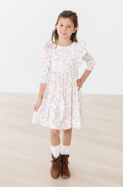 Pretty Pumpkins Ruffle Twirl Dress Baskit Bazaar