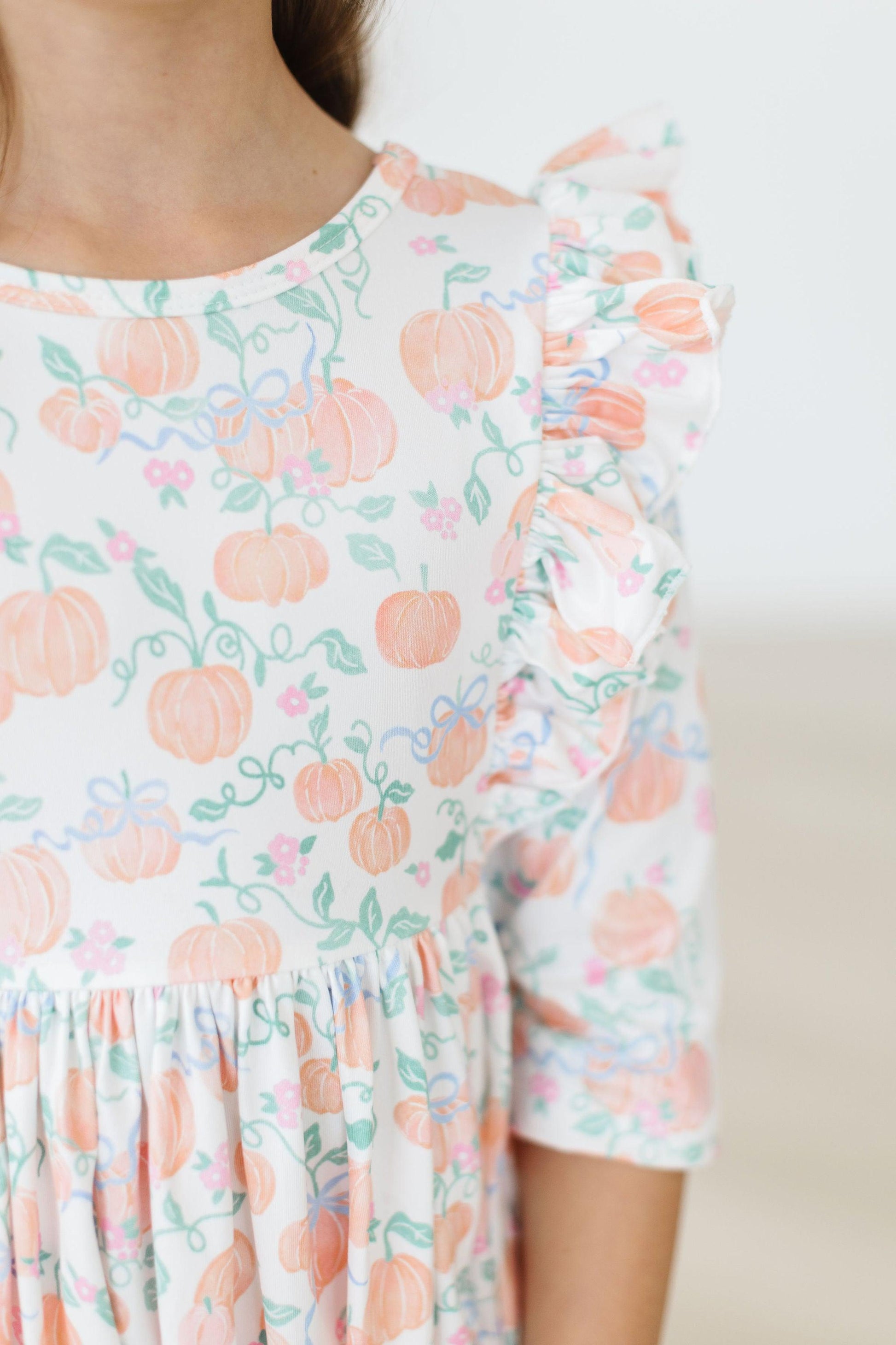 Pretty Pumpkins Ruffle Twirl Dress Baskit Bazaar