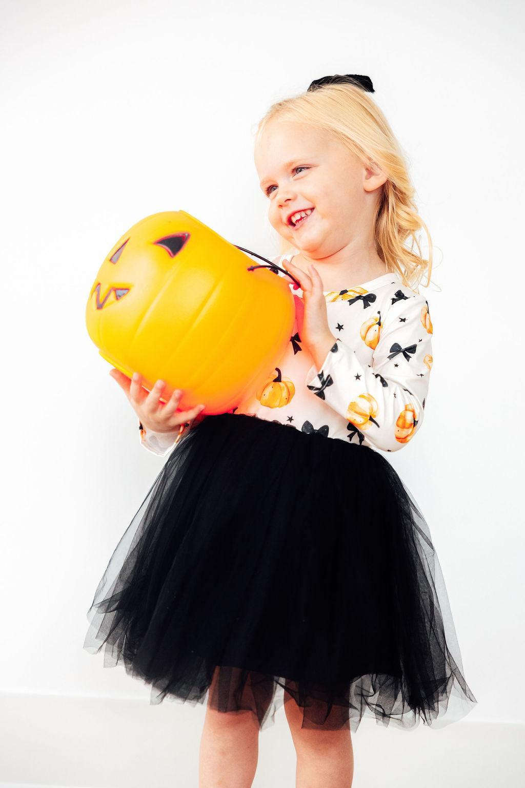 Pretty in Pumpkin L/S Tutu Dress Baskit Bazaar