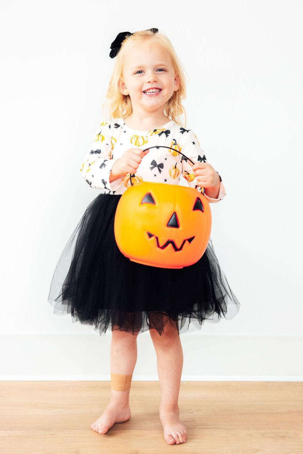 Pretty in Pumpkin L/S Tutu Dress Baskit Bazaar
