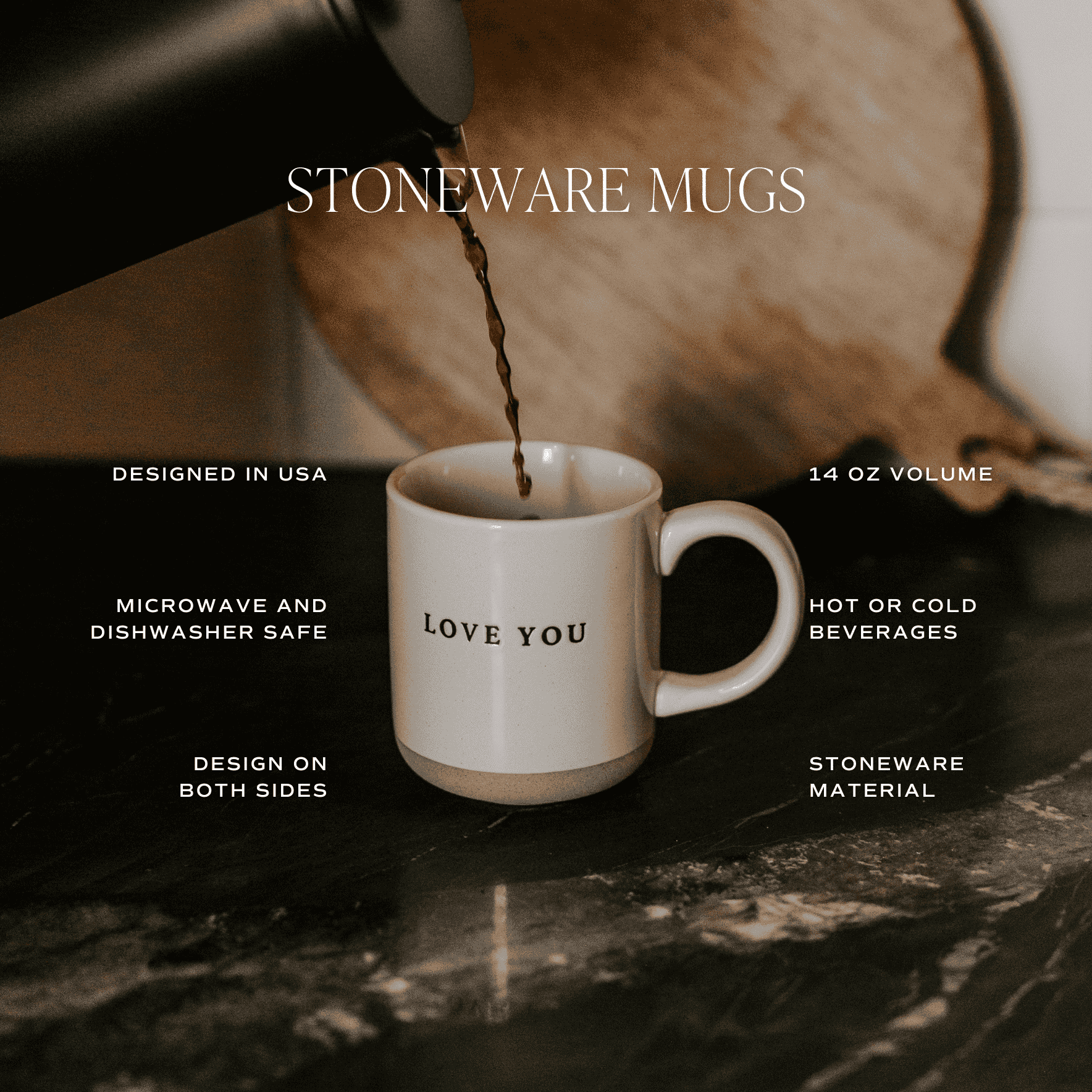 Brown Leaves 14 oz Stoneware Coffee Mug Baskit Bazaar