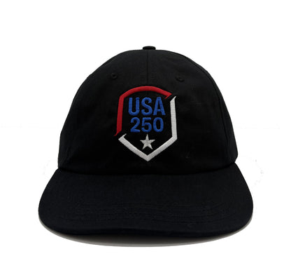 USA 250 Shield Baseball Cap - Dad Cap Style - Made in the USA