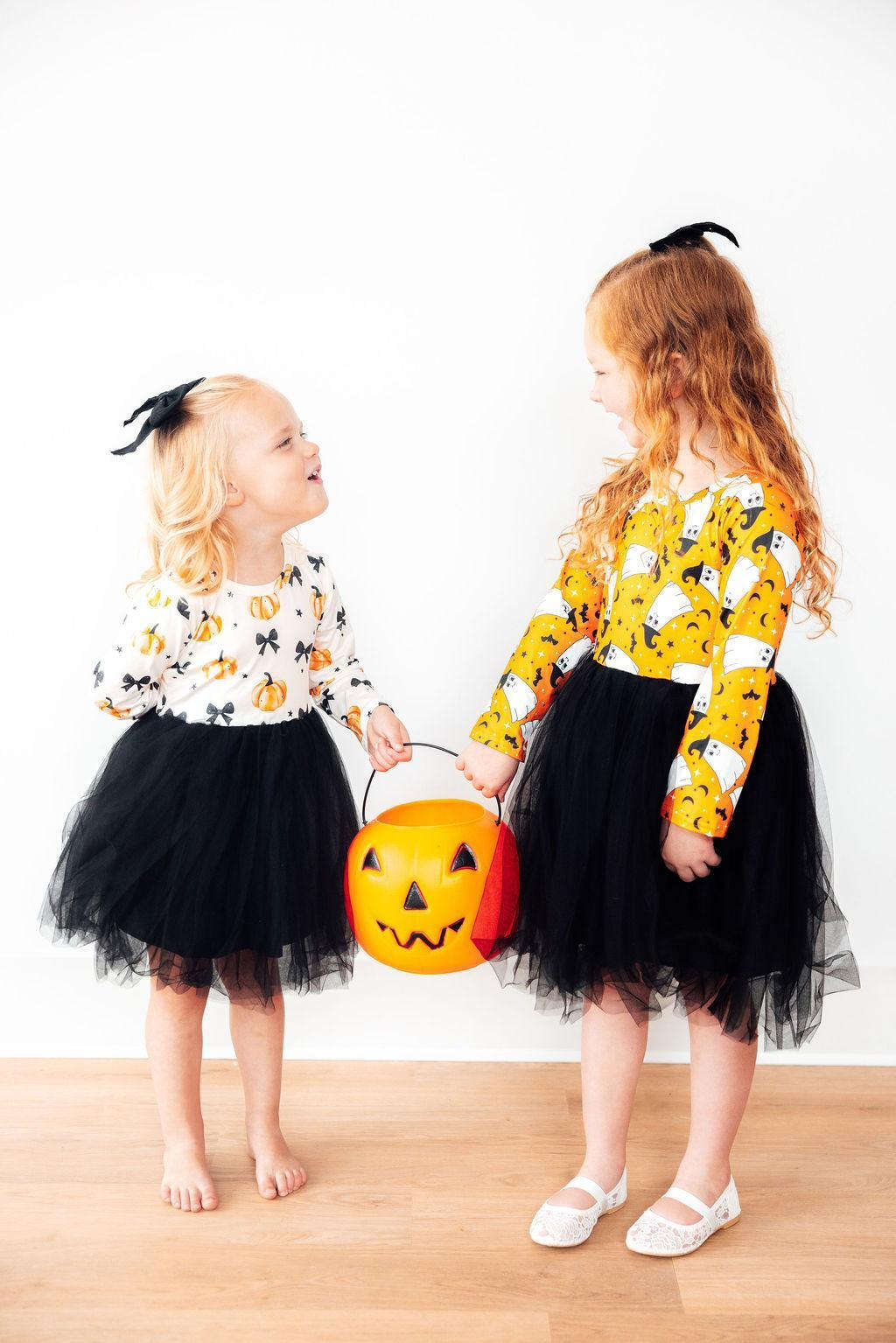 Pretty in Pumpkin L/S Tutu Dress Baskit Bazaar