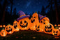 12.5 FT Halloween Inflatable Long Pumpkin with Witch Hat Decorations Inflatables with Build-In Leds,Halloween Decor Outdoor Blow up Yard Decorations