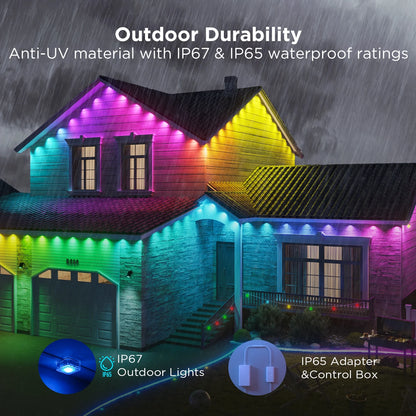 50Ft RGBICW Black Permanent Outdoor Lights 2 (Elite)