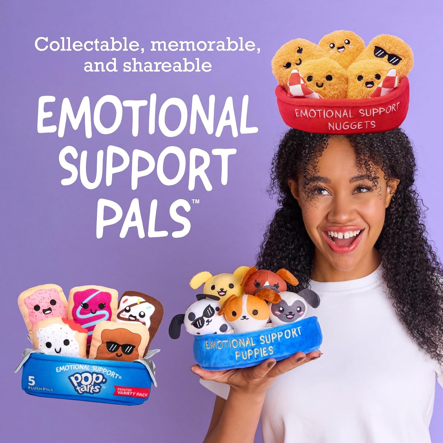 Pop-Tarts™ Emotional Support by Relatable, Snack-Inspired Pals, Full of Bite-Sized Plushies and Cute Stuff, Unexpected Funny Gifts for Loved Ones, Includes 5 Plush Pals with Plush Box