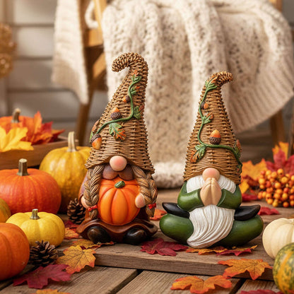 Fall Decorations for Home, Fall Gnomes Decoration, Wicker Gnomes Decor, Thanksgiving Decor, 2Pcs