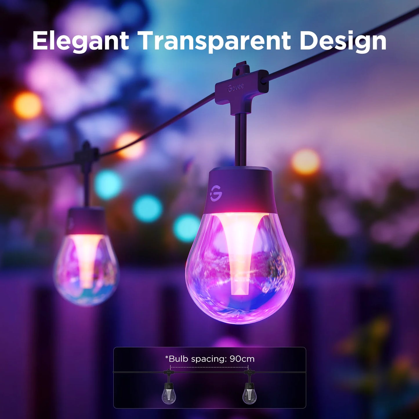 48Ft Outdoor Clear Bulb String Lights
