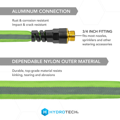 Flatjacket 5/8" X 50Ft Flexible Garden Hose– Kink-Free, Lightweight, Burst-Proof