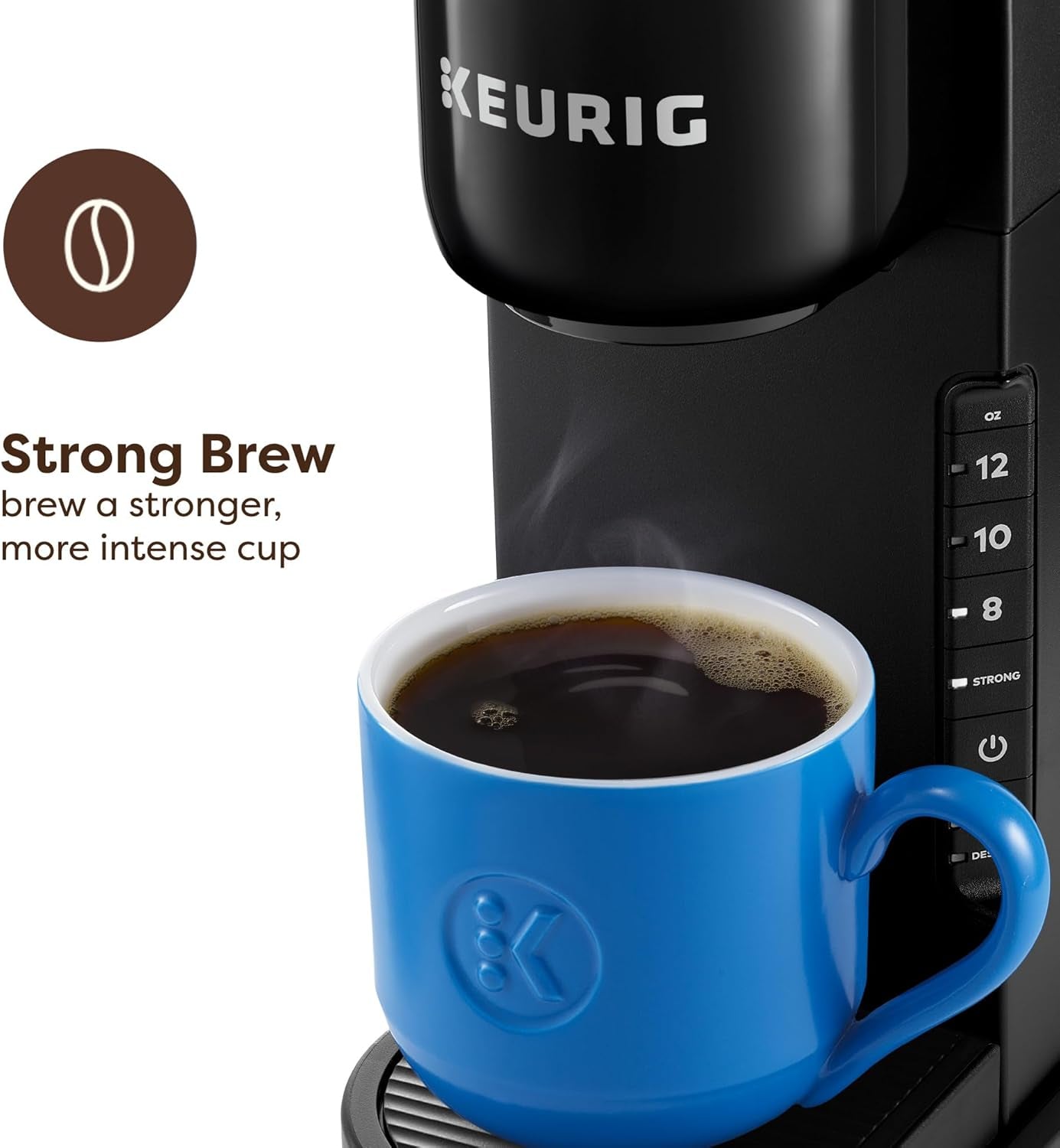 K-Express Single Serve K-Cup Pod Coffee Maker, 3 Brew Sizes, Strong Button Feature, 42Oz Removable Reservoir, Black