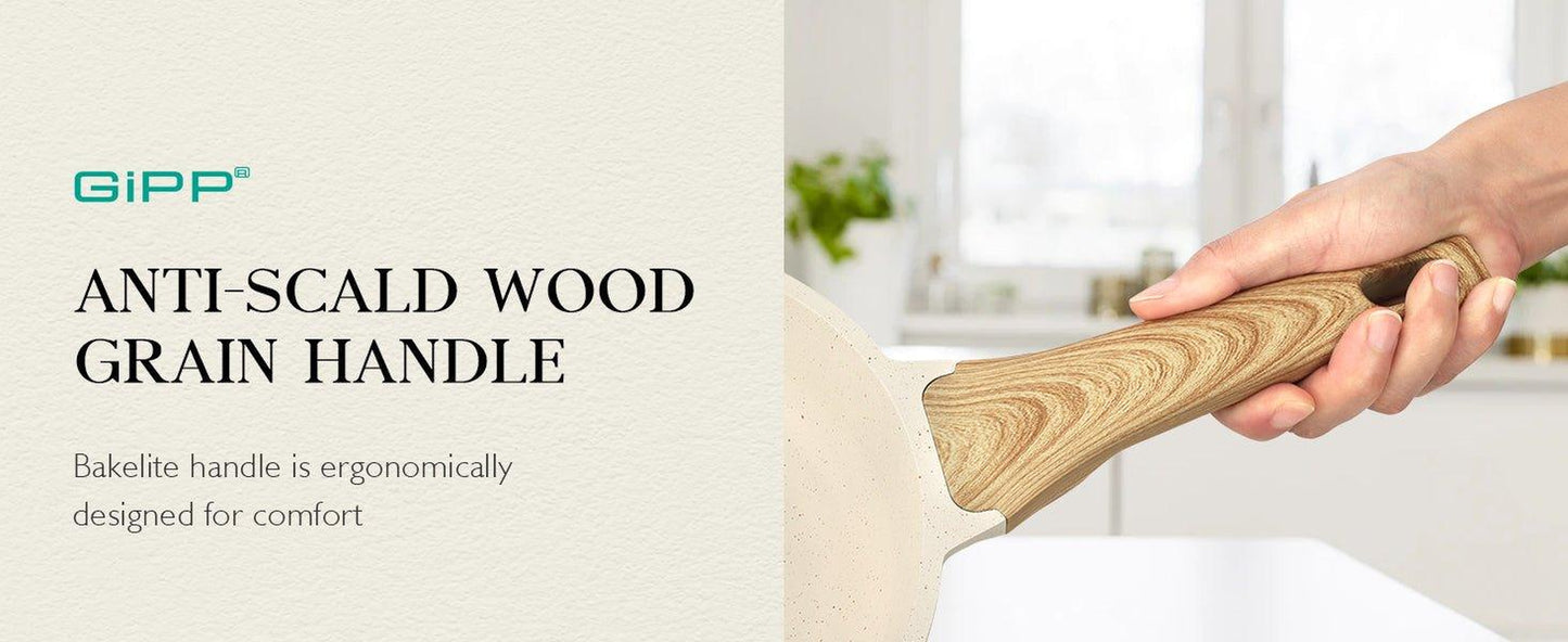 Gipp 10Pcs Nonstick White Granite Pots and Pans Set, Pfos-Free