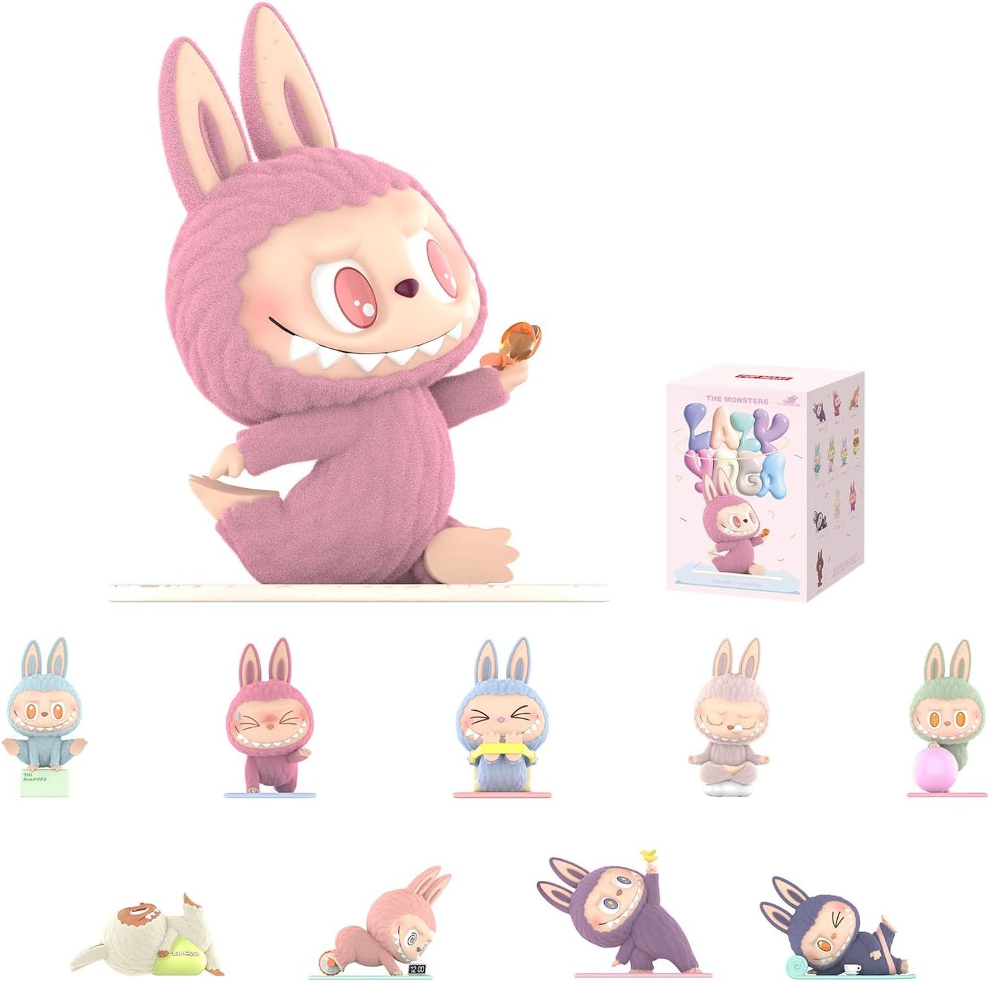 the Monsters Lazy Yoga Series Figures, the Monsters Blind Box Figures, Random Design Action Figures Collectible Toys Home Decorations, Holiday Birthday Gifts for Boys and Girls, Single Box