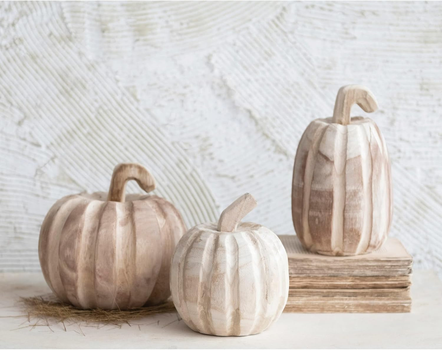 Hand-Carved Paulownia Wood Pumpkin