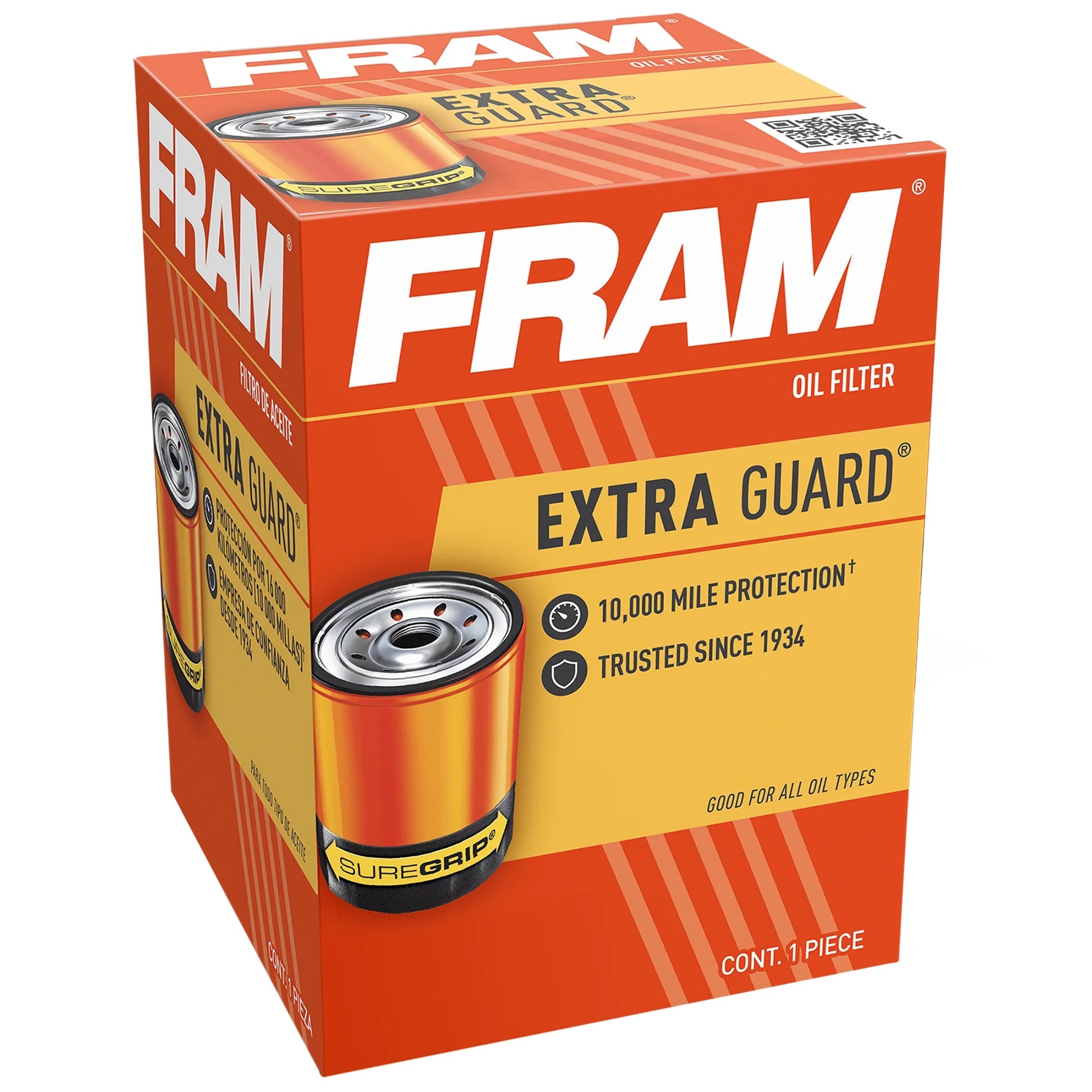 (3 Pack)  Fram Extra Guard Oil Filter, PH3614, 10K Miles, Replacement Oil Filter Fits Select Vehicles