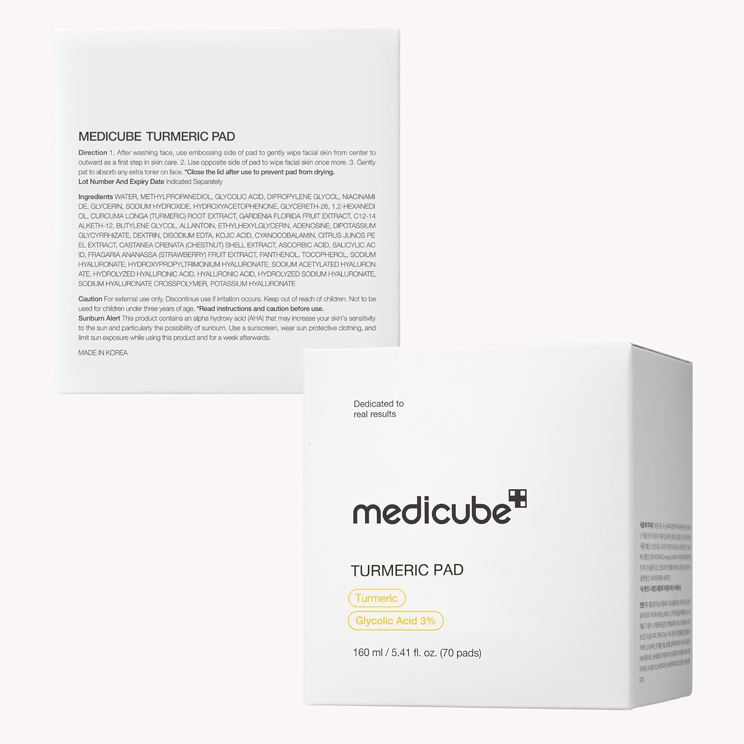 Kojic Acid Turmeric Clarifying Toner Pad for Troubled Skin & Use after Spot Care | Soothing & Calming with Kojic Acid, Turmeric, Niacinamide, and Glycolic Acid | Korean Skin Care, 70 Pads