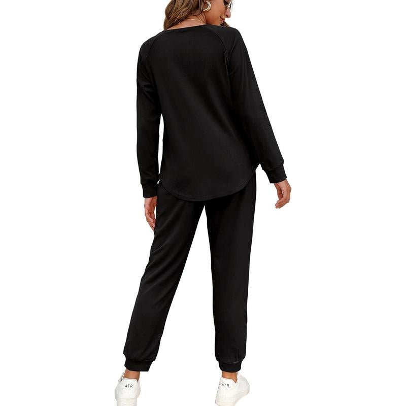 WIHOLL Two Piece Outfits for Women Lounge Sets Button down Sweatshirt Sweatpants Sweatsuits Set with Pockets