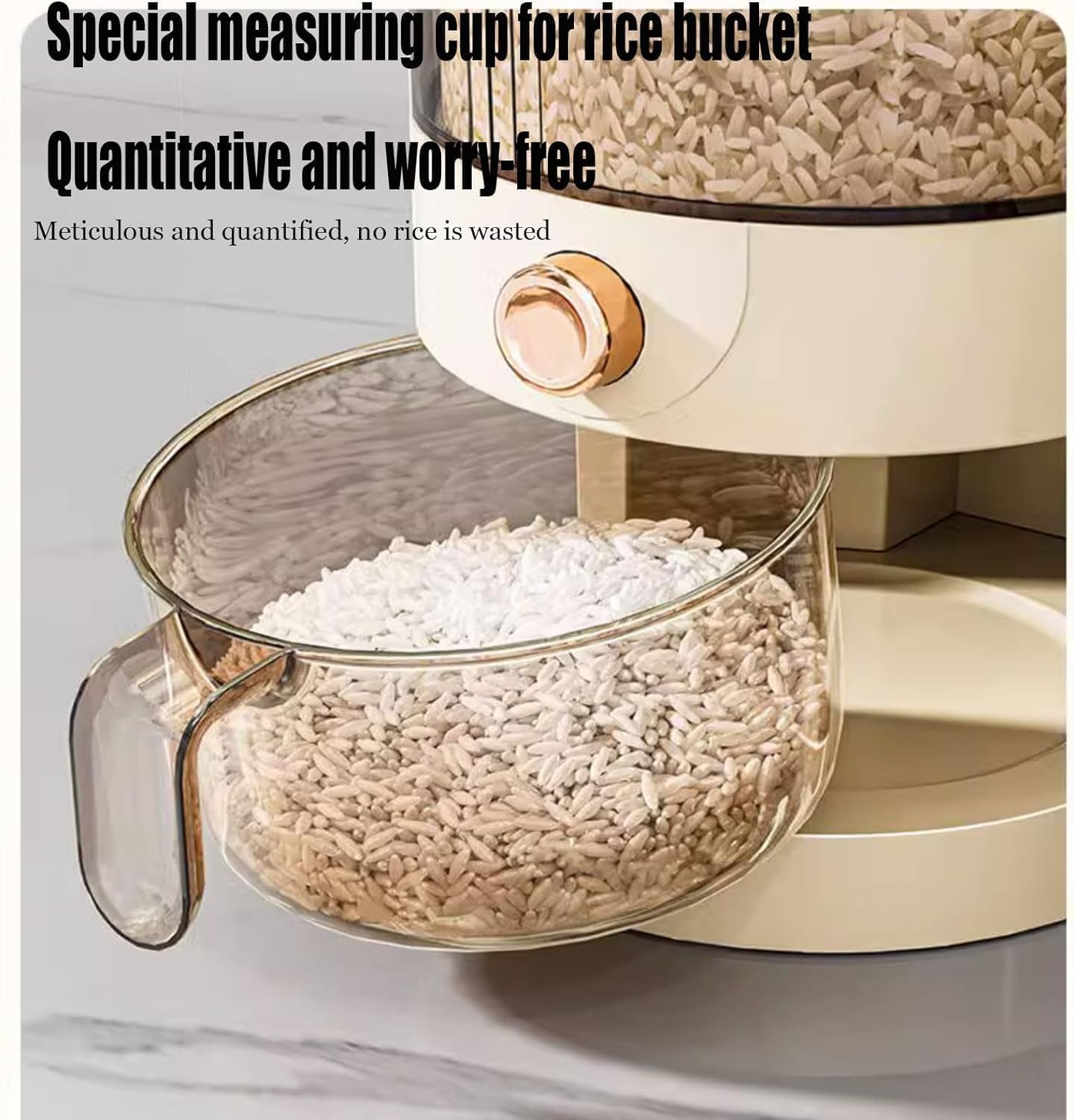 22LBS Rice Dispenser, Large Grain Container Storage with Lid Measuring Cylinder Household Cereal Dispenser Bucket for Kitchen Soybean Corn (22Lb)
