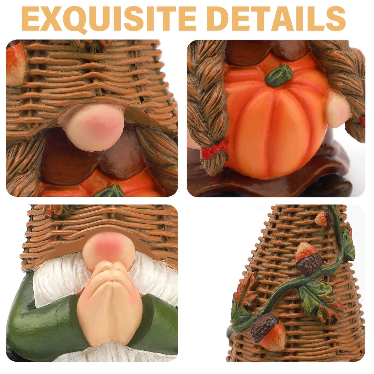 Fall Decorations for Home, Fall Gnomes Decoration, Wicker Gnomes Decor, Thanksgiving Decor, 2Pcs