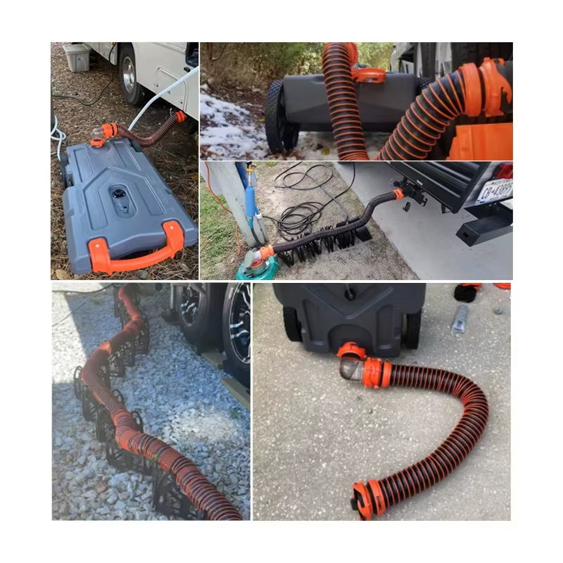 Water Pipe Kit Leak Proof Camp Drainage Pipe Sewage Valve Sewer Hose Aaccessory Drainage Cleaner RV Sewer Hose Kit 90 ° Hose