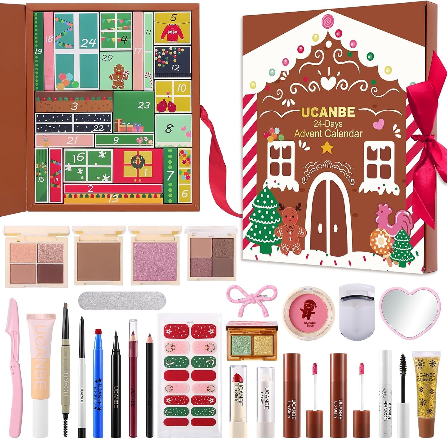 Makeup Advent Calendar 2025, 24 Days Christmas Gift Makeup Sets for Women,  2025 Xmas Countdown Calendar Full Makeup Kits Beauty Makeup & Cosmetic for Teens, Girls Gift