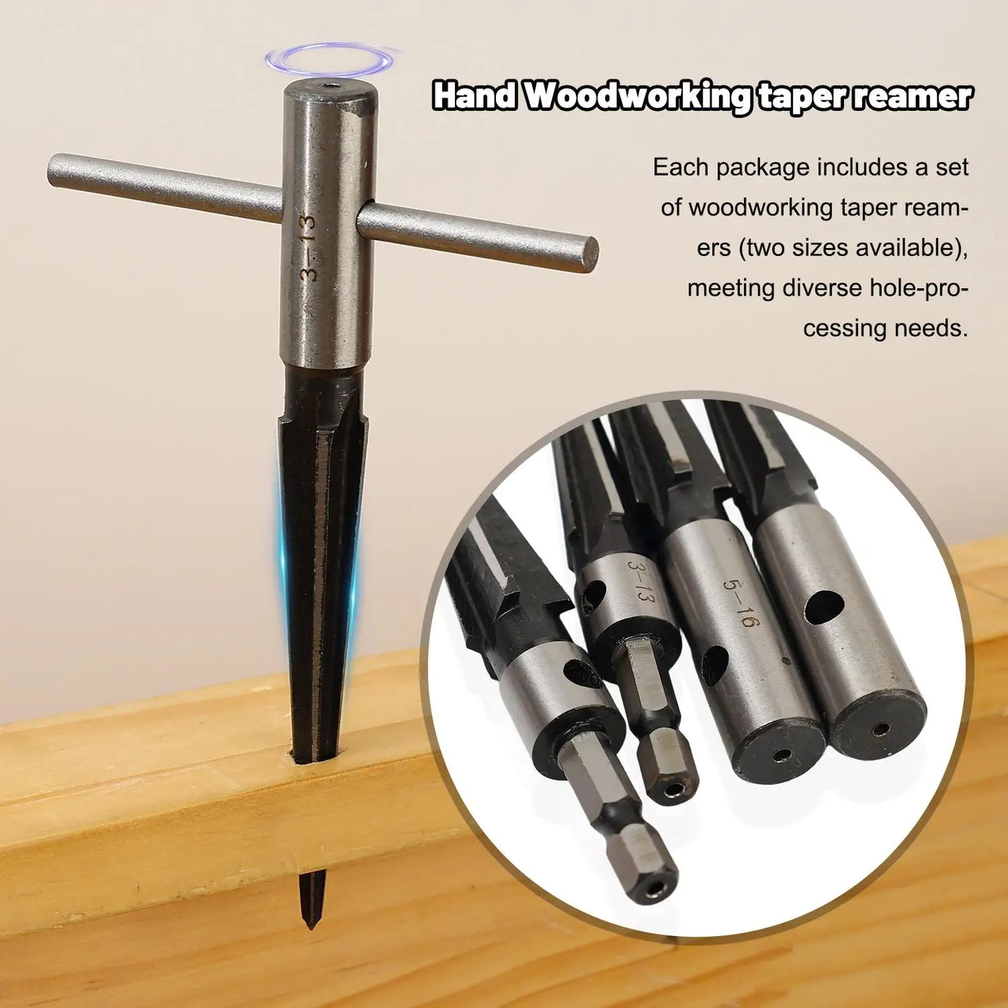 Handheld Tapered Hex Reamer Electric Drills Hexagonal T Handle Taper Reamers Metal Woodwork Hole-Processing Reamer Tool Supplies