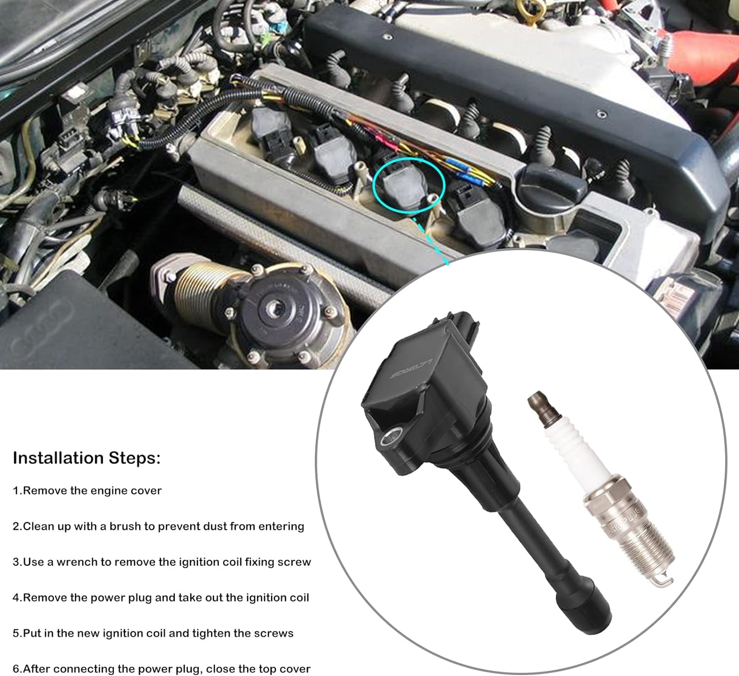 Set of 4 Ignition Coil Pack and Spark Plugs Fits for 2007 2008 2009 2010 2011 2012 2013 Nissan Altima Versa Sentra Rogue Cube NV200 2.5 1.8 1.6 2.0 L4 Spark Plugs Coil Packs Replaces# UF549 & 9029