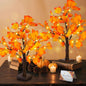Fall Decor 2 Pack Fall Trees Artificial Lighted Maple Tree Thanksgiving Decor 48 LED Table Fall Lights up Tree Battery Operated for Wedding Party Gifts Indoor Outdoor Autumn Harvest Home Decorations