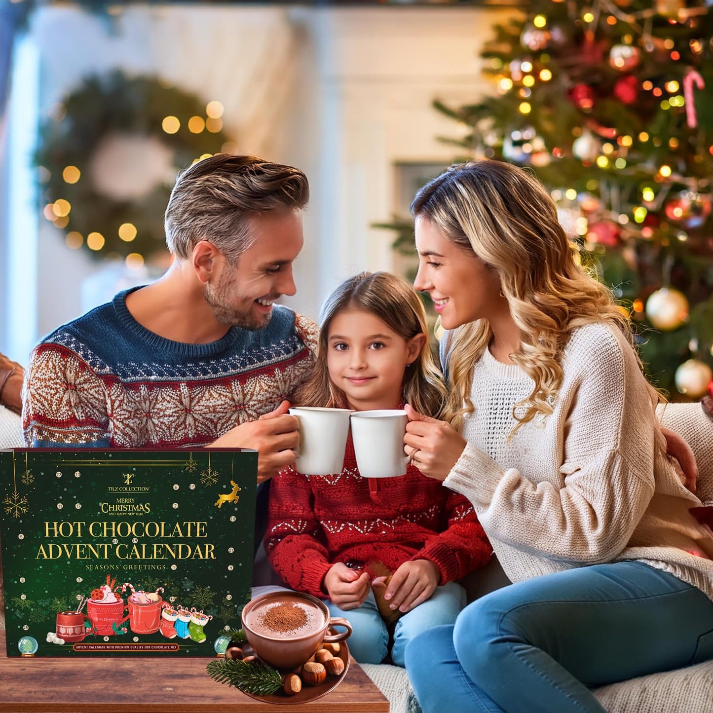 Hot Chocolate Advent Calendar 2025 - Gourmet Luxury 24 Hot Chocolate Selection Variety Flavours - Food Advent Calendars Gifts Set for Men Women Children