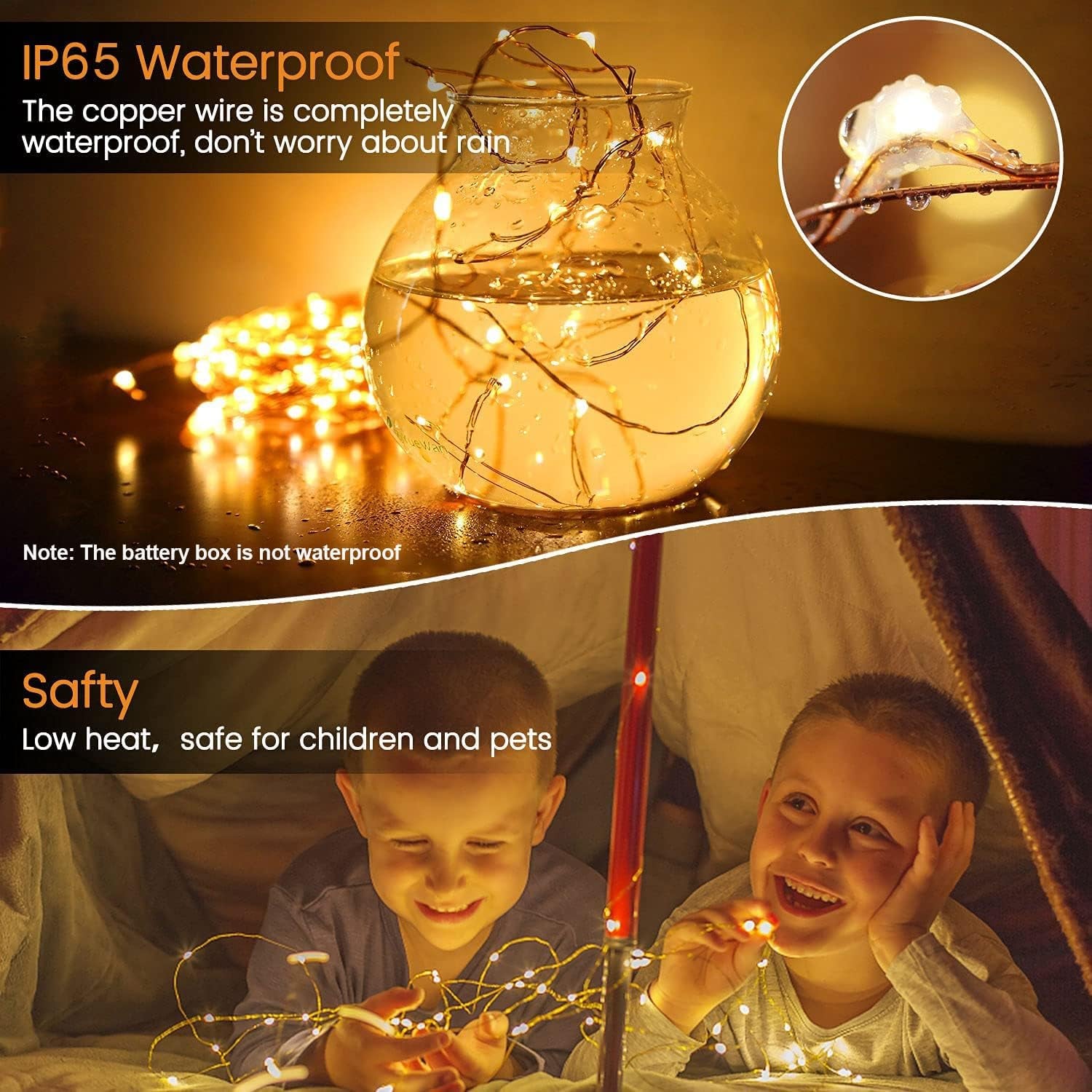 24 Pack Fairy Lights Battery Operated [3 Modes] 7Ft 20 LED Mini Twinkle String Lights Waterproof Silver Wire Firefly Starry Lights for Wedding Party Mason Jars Christmas Decorations, Warm White