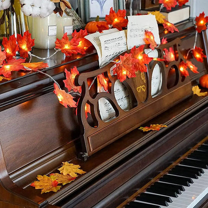 1PC Maple Leaf String Lights 10/20/30/40 LED Lights Battery Operated Waterproof for Halloween Outdoor Autumn Thanksgiving Decor