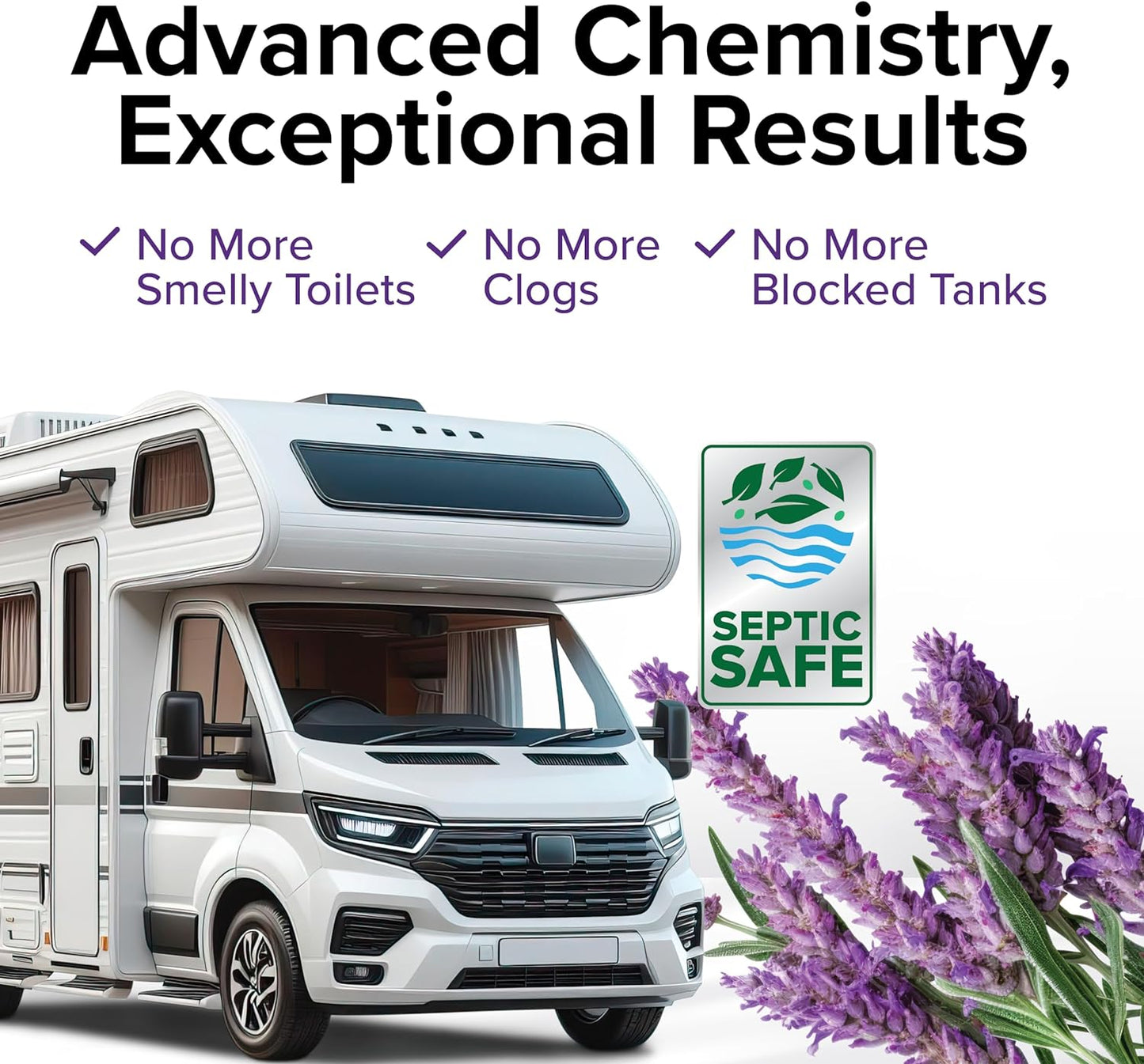 TST MAX RV Toilet Treatment Drop-Ins - Control Unwanted Odors and Break down Waste and Tissue - Septic Tank Safe - Lavender Scent - 30-Pack (41553)