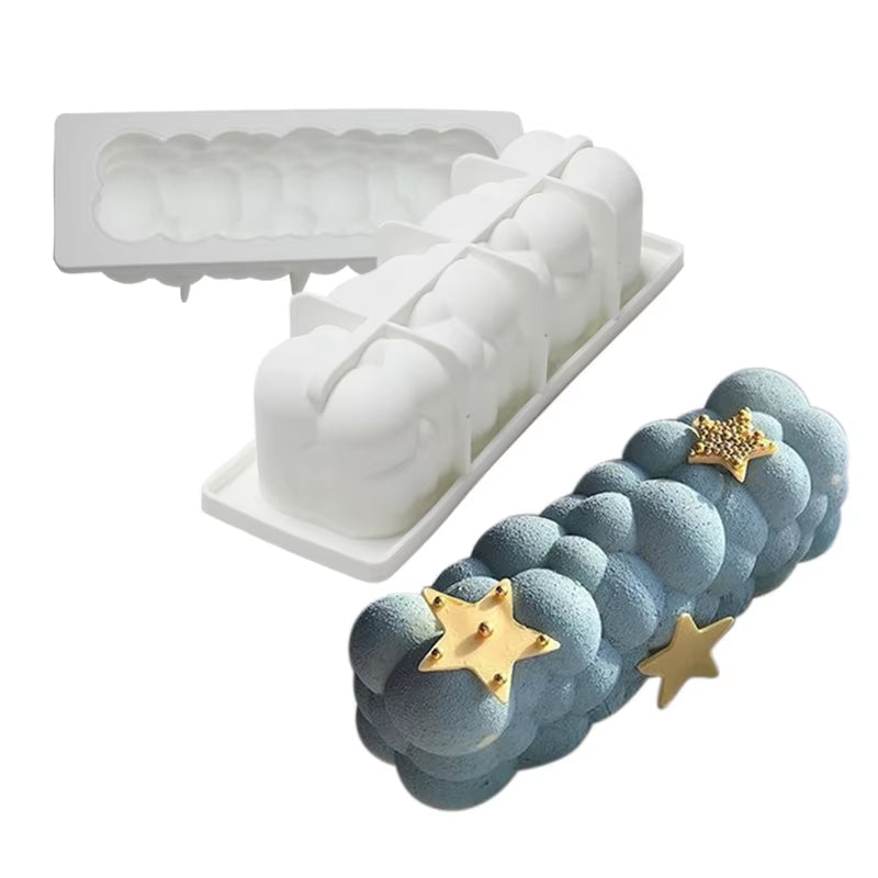 Christmas Long Strip Mousse Cake Moulds Food Grade Silicone Cake Molds French Mousse Mould Party Pastry Tray Kitchen Bakeware