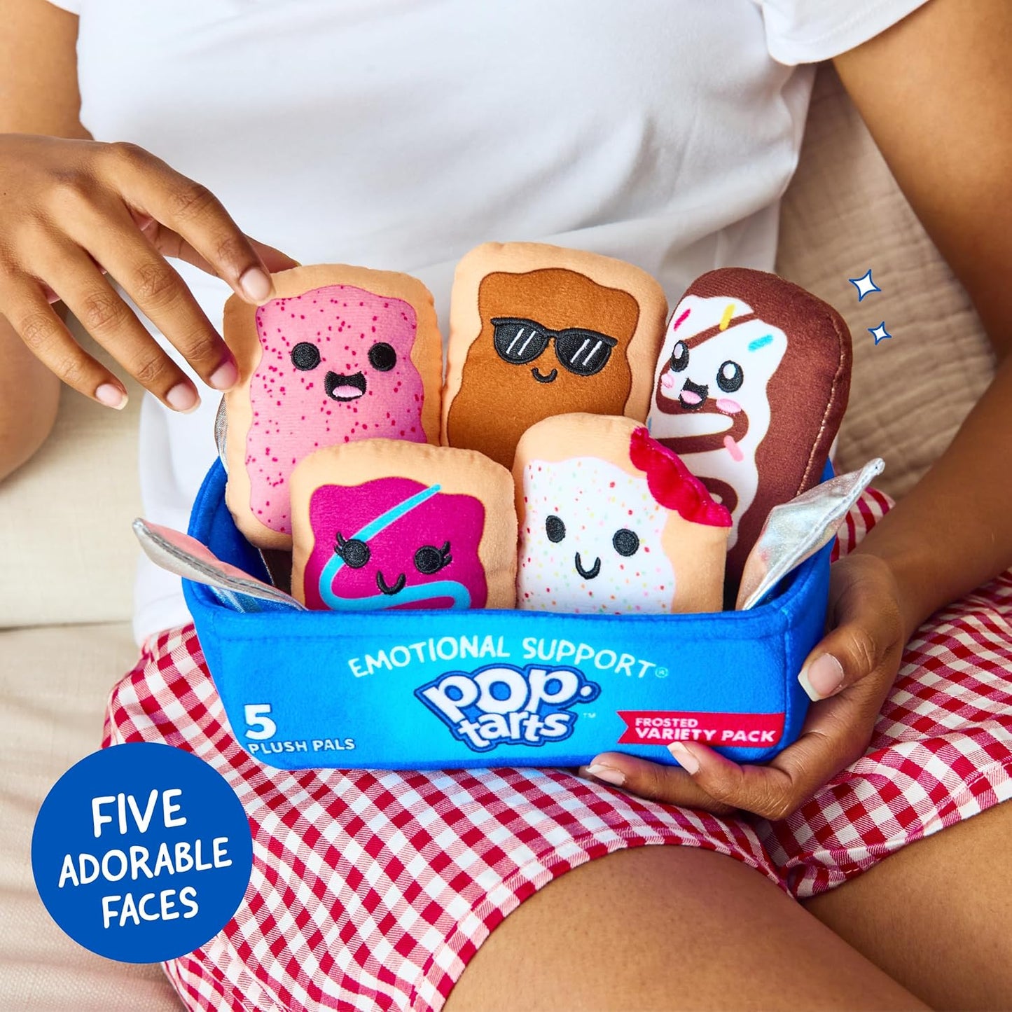 Pop-Tarts™ Emotional Support by Relatable, Snack-Inspired Pals, Full of Bite-Sized Plushies and Cute Stuff, Unexpected Funny Gifts for Loved Ones, Includes 5 Plush Pals with Plush Box