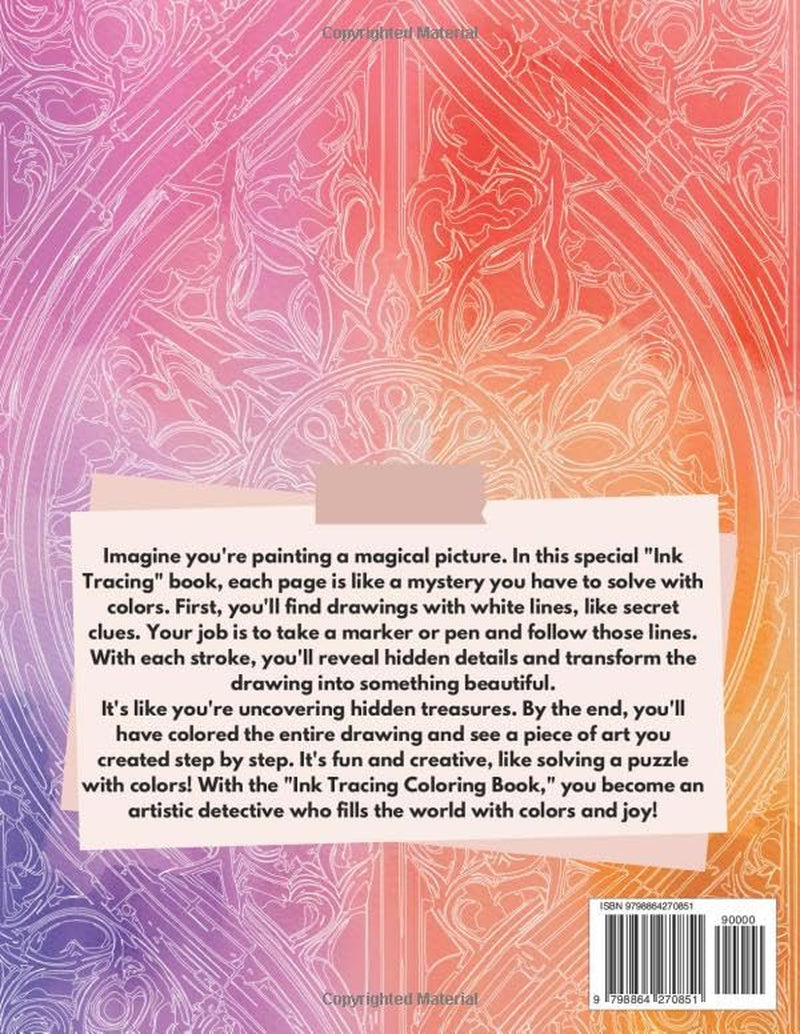 Ink Tracing Mandalas and Patterns: Draw with Pen and Ink the White Lines, Adult Coloring Book, Perfect for Anxiety: Stress Relief with This Unique Reverse Coloring Book. (Ink Tracing beyond Lines)