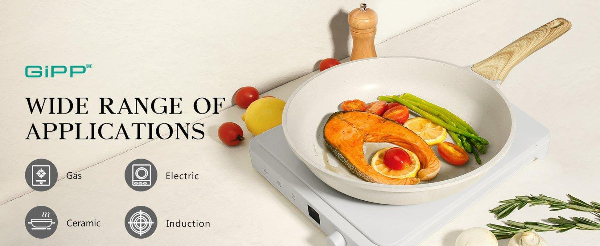 Gipp 10Pcs Nonstick White Granite Pots and Pans Set, Pfos-Free