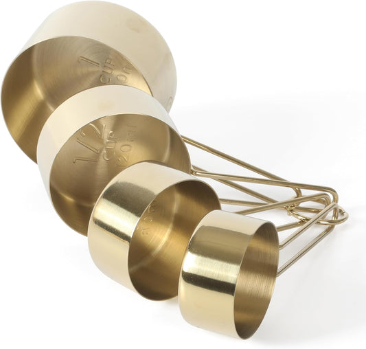Richburn 4 Pack Gold Stainless Steel Measuring Cup Set