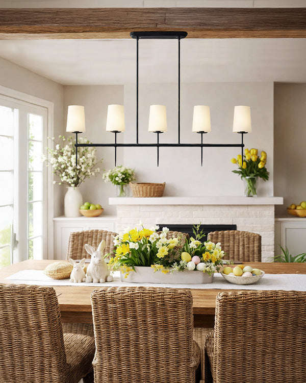 5 Light Linear Chandelier Baskit Bazaar
