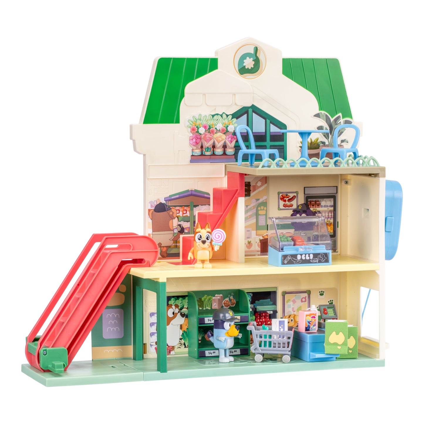 Supermarket Playset, 3 Different Levels with Exclusive  and Bingo Figures. 24 Sounds and 15+ Play Pieces plus Fun Intercom, Ages 3+