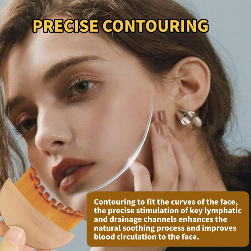 Lymphatic Contour Face Brush for Jawline & Chin Sculpting – Dry Brushing Massager for Lymphatic Drainage & Facial Fatigue Relief, Ergonomically Designed to Fit the Skin Precisely (1PCS) Beauty Roller Daily