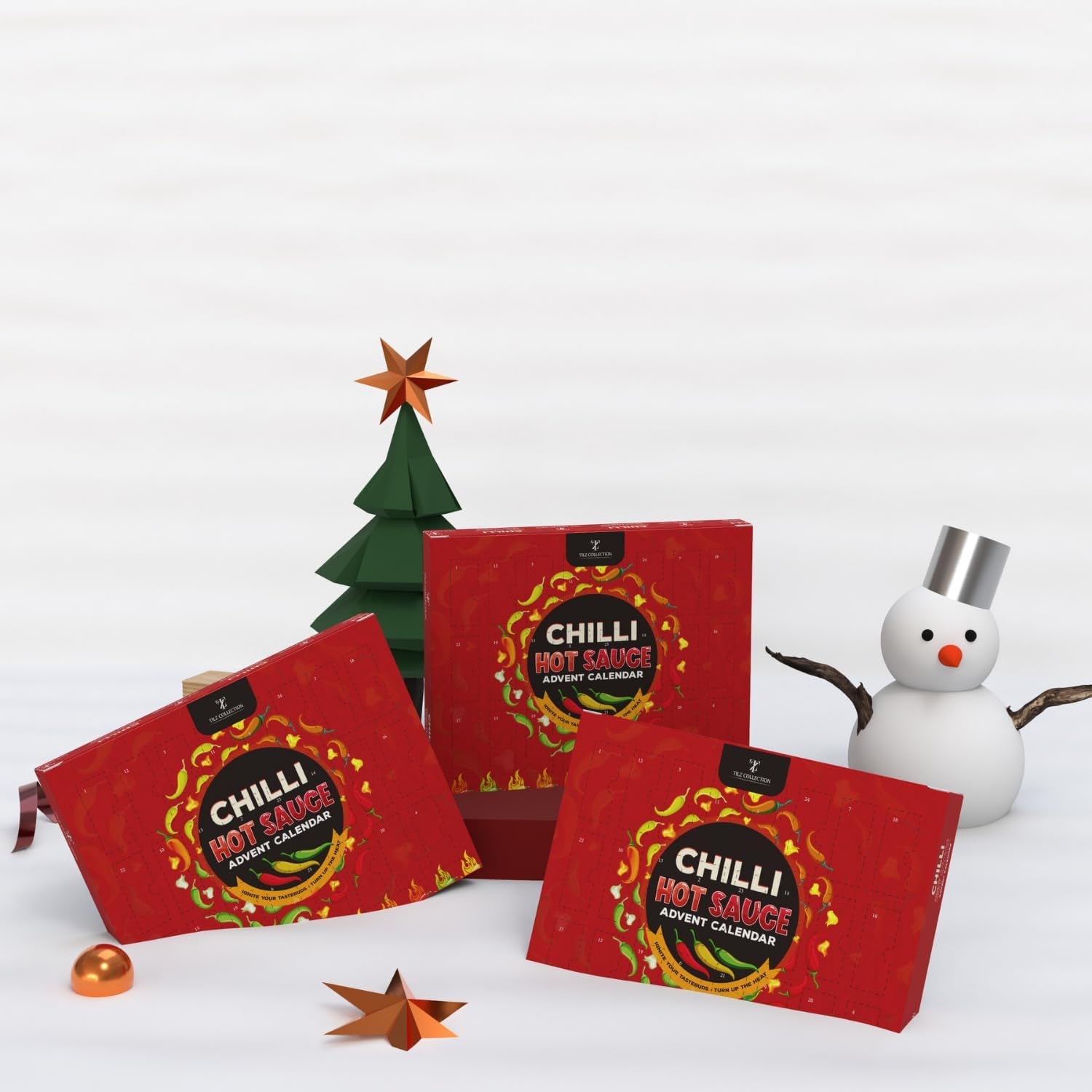 Hot Sauce Advent Calendar 2025-24 Days Chilli Sauce Advent Calendar 2025 Men, Non-Chocolate Women Chilli Challenge Hot Sauce (Red)