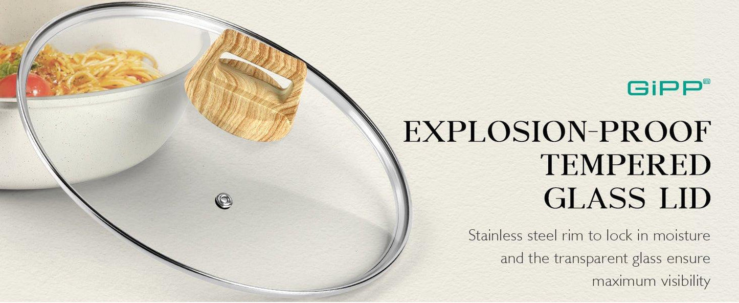 Gipp 10Pcs Nonstick White Granite Pots and Pans Set, Pfos-Free