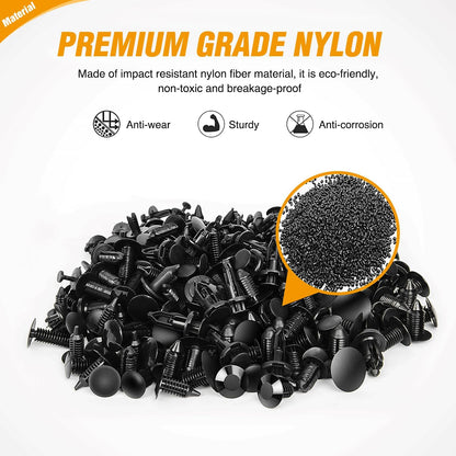 240PCS Bumper Retainer Clips Car Plastic Rivets Fasteners Push Retainer Kit 12 Popular Sizes Auto Push Pin Rivets Set -Door Trim Panel Fender Clips for GM Ford Toyota Honda Chrysler